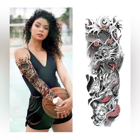 12-Piece Temporary Tattoo Stickers Sleeves Men & Women - Picture 5 of 9